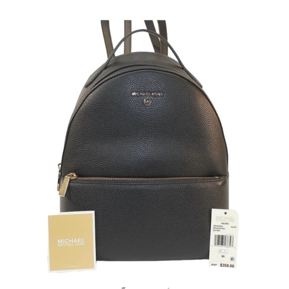 NWT-MICHAEL KORS-VALERIE-BLACK PEBBLED LEATHER BACKPACK-38F2G9VB2L - Picture 2 of 12